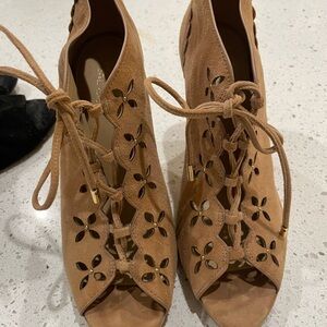 Michael Kors Tan Lace-Up Boots